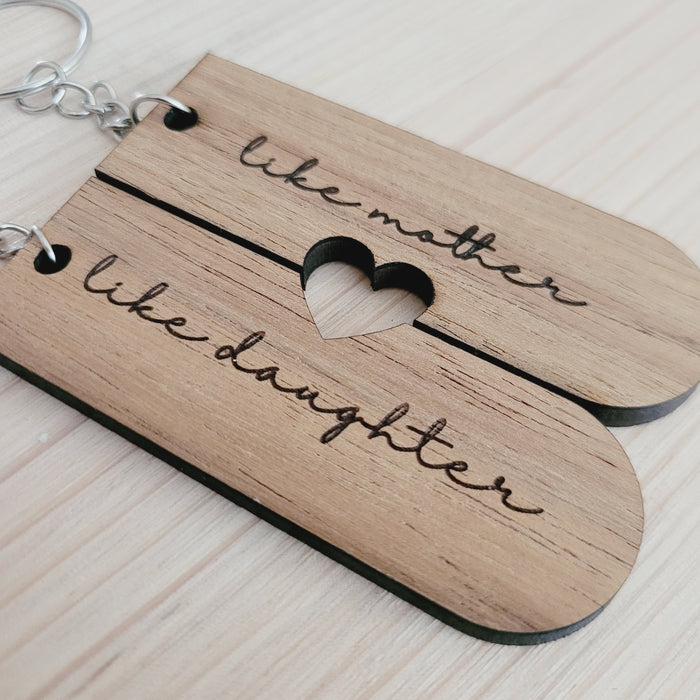 Like Mother, Like Daughter - Matching keyrings (3 timber options available)