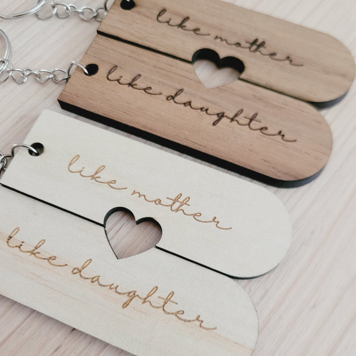 Like Mother, Like Daughter - Matching keyrings (3 timber options available)