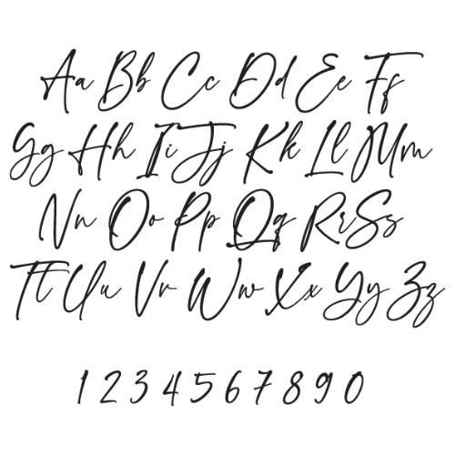 Letters + Numbers - Thin Script
