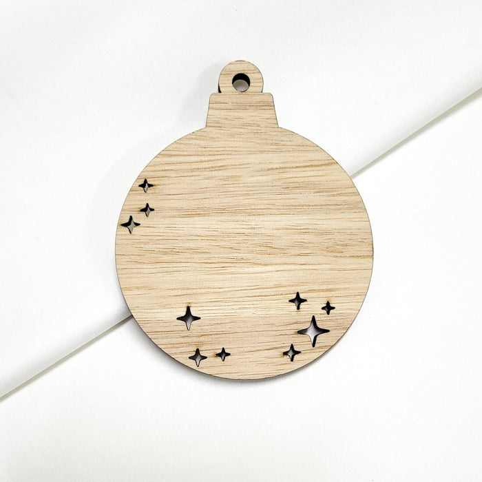 Christmas Bauble | Stars Cut Out | Acrylic Bauble & Timber
