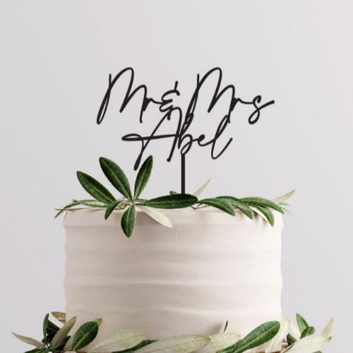 Mr & Mrs Cake Topper - Script