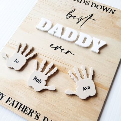 Hands Down Best Dad Plaque - Rectangle