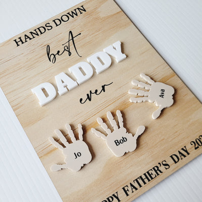 Hands Down Best Dad Plaque - Rectangle