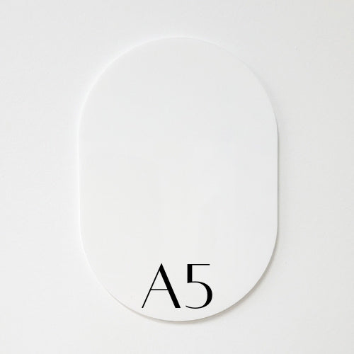 A5 Oval - (Acrylic + Timber)