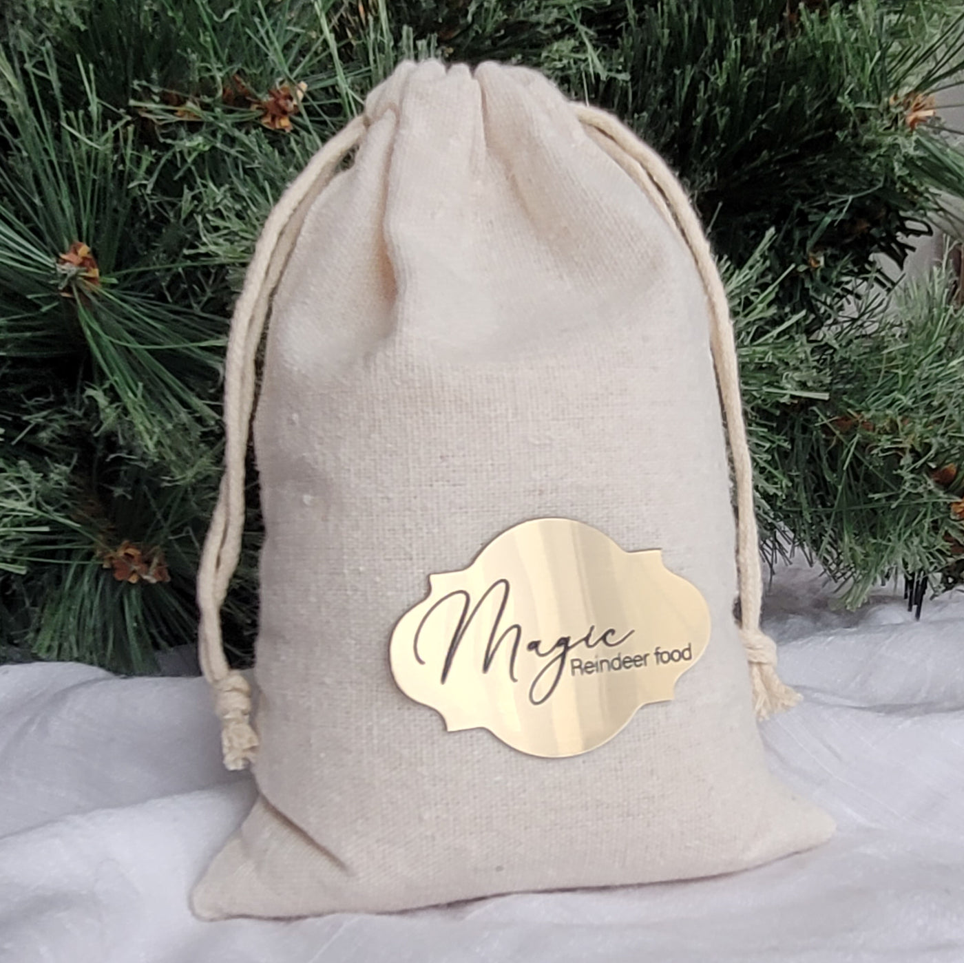Magic Reindeer Food Bag - Engraved Tag
