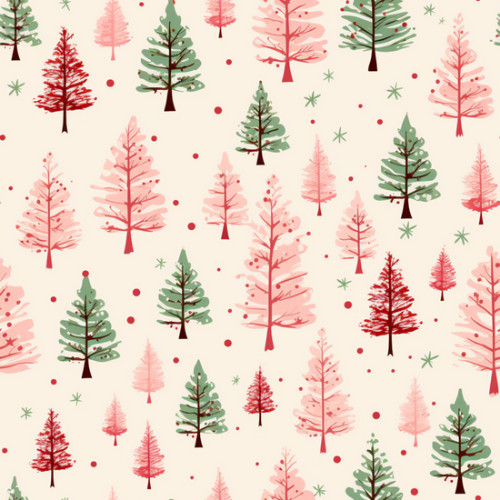 Pink Vintage Christmas Trees