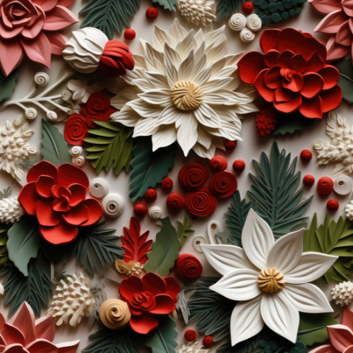 3D Flowers Christmas inspired