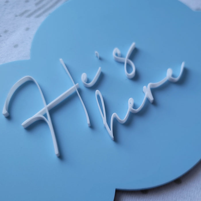 New Baby Arrival Plaque Words - Script font