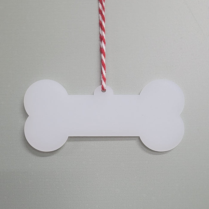 Christmas Bauble | Dog Bone | Acrylic Bauble & Timber | Tag