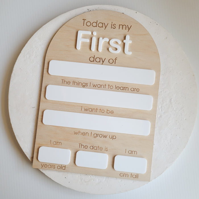 Double Sided Arch First day + Last day board - Engraved