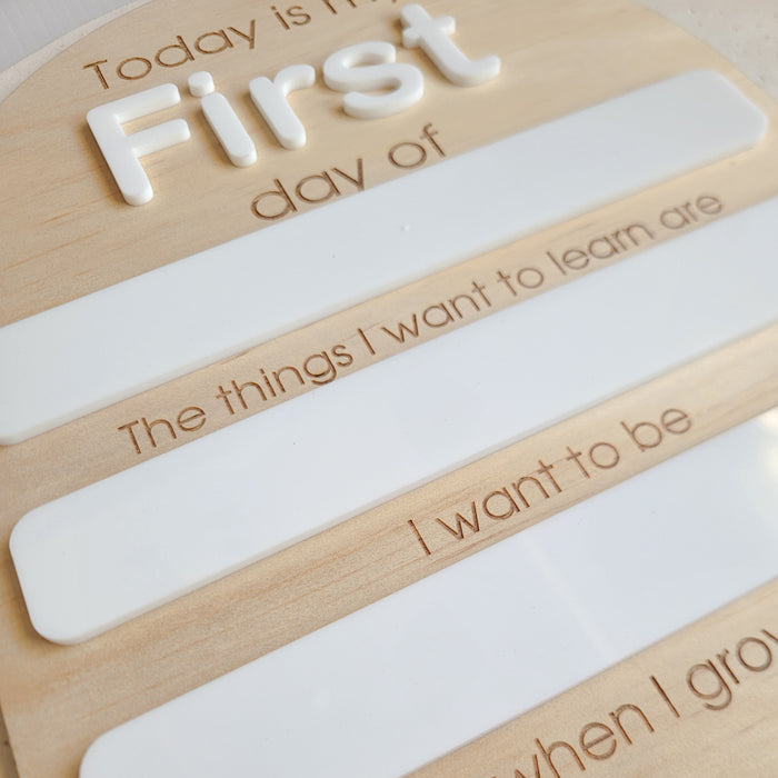 Double Sided Arch First day + Last day board - Engraved