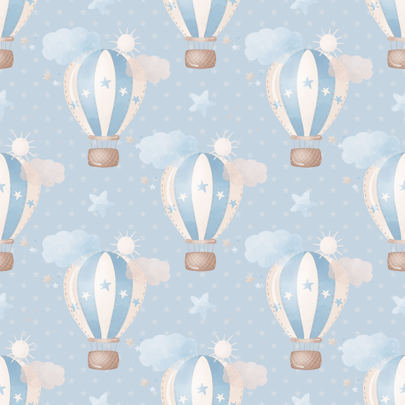 Hot Air Balloon - Soft Blue