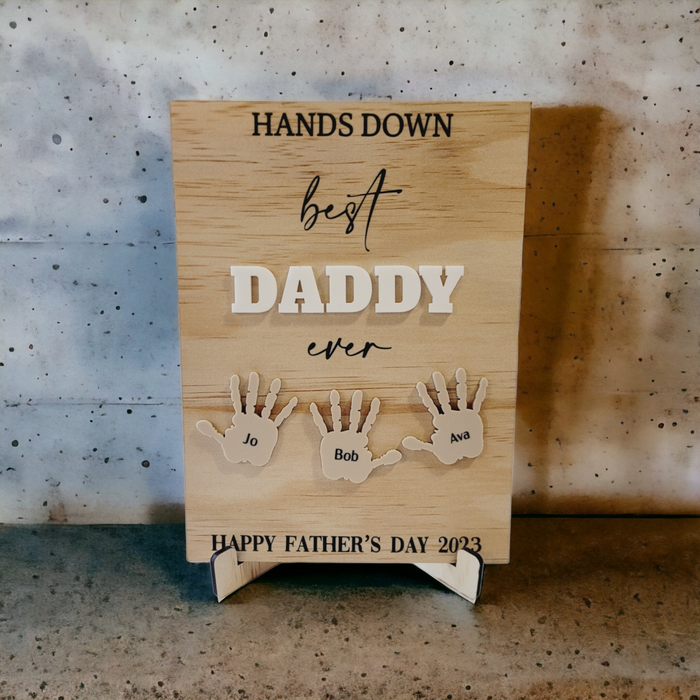 Hands Down Best Dad Plaque - Rectangle