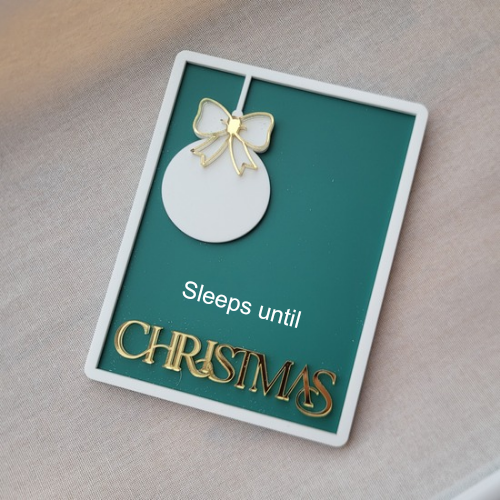 Rectangle + Bauble - Countdown to Christmas Sign — Laser Cut Blanks