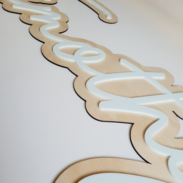 Double Layer Acrylic Name Plaque | 11 sizes available