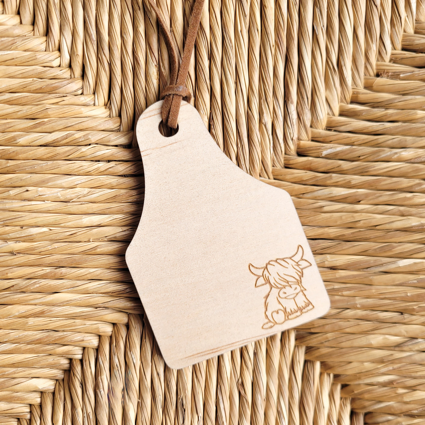 Engraved Cattle / Cow Tag - Highland Cow