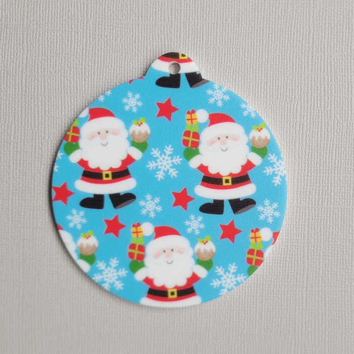 Christmas Baubles - Santa (Blue)
