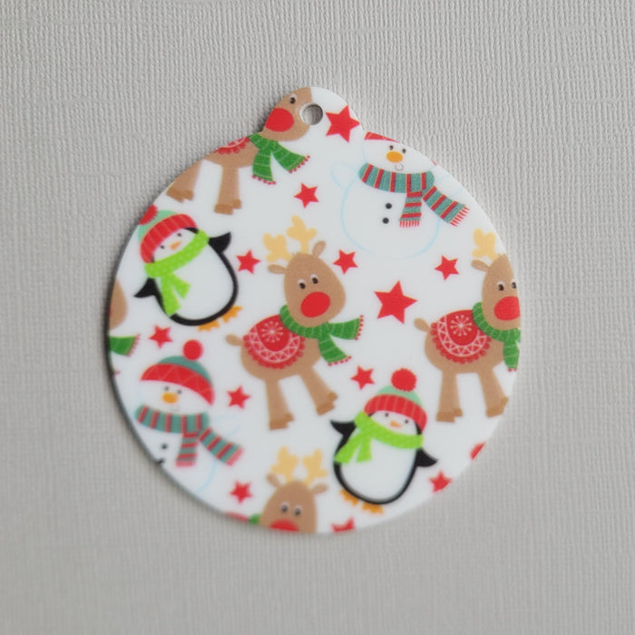 Christmas Baubles - Reindeer + Penguin