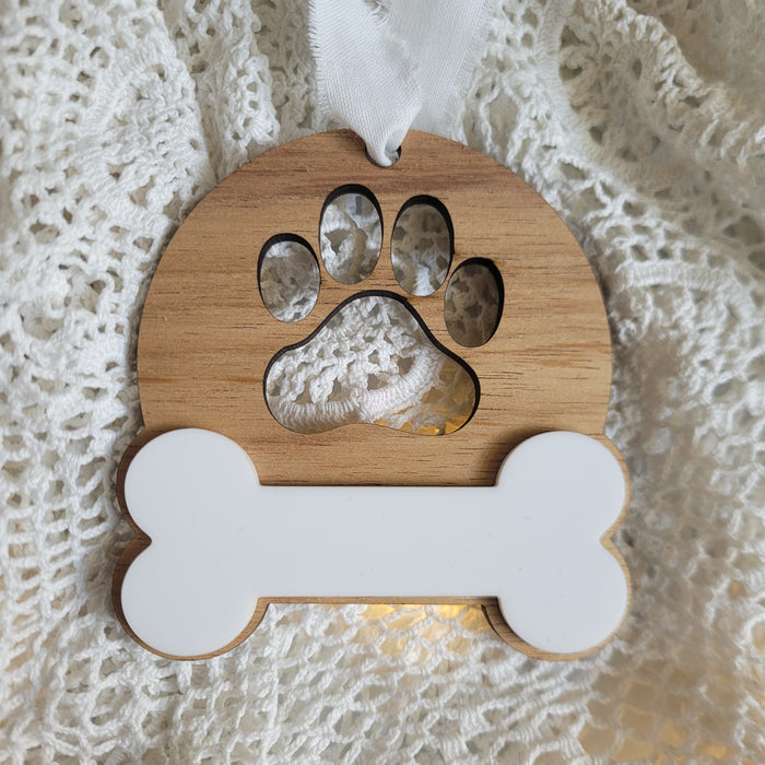 Pet Bauble + Bone Ornament