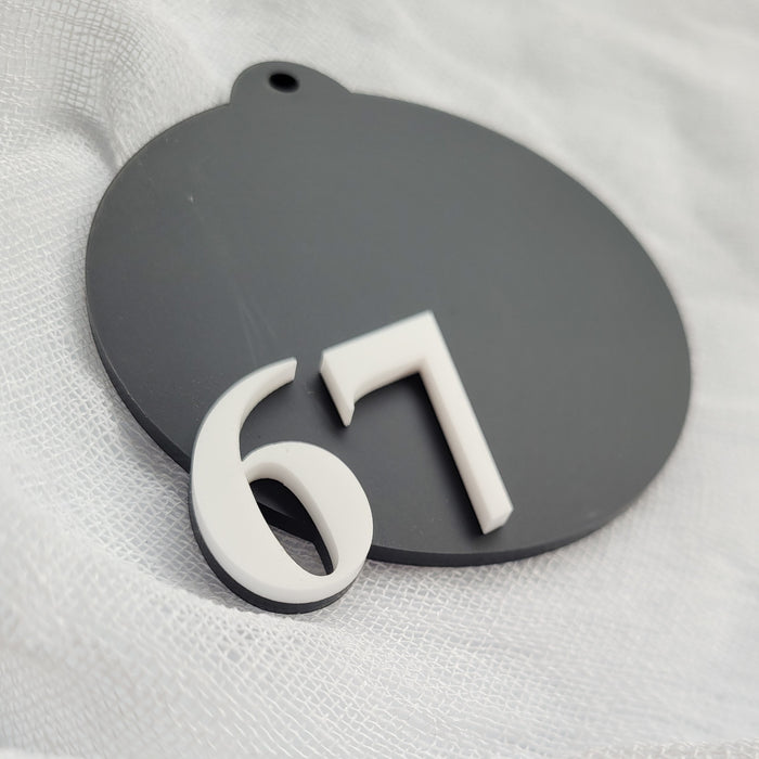 67 Christmas Bauble | acrylic numbers