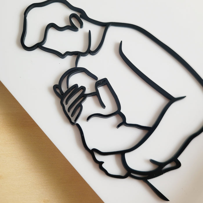 Daddy & Baby Line Art | Fathers Day