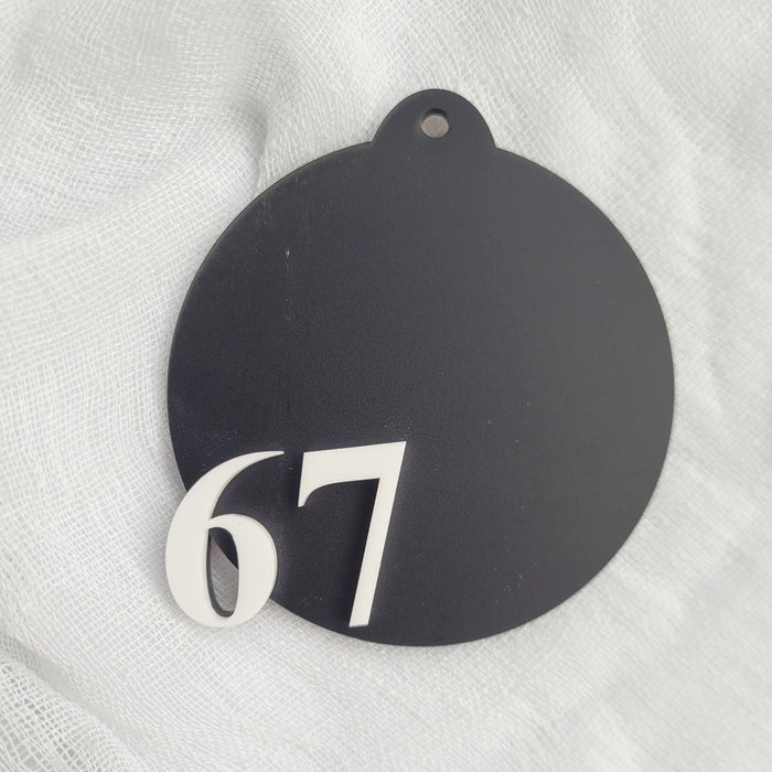 67 Christmas Bauble | acrylic numbers