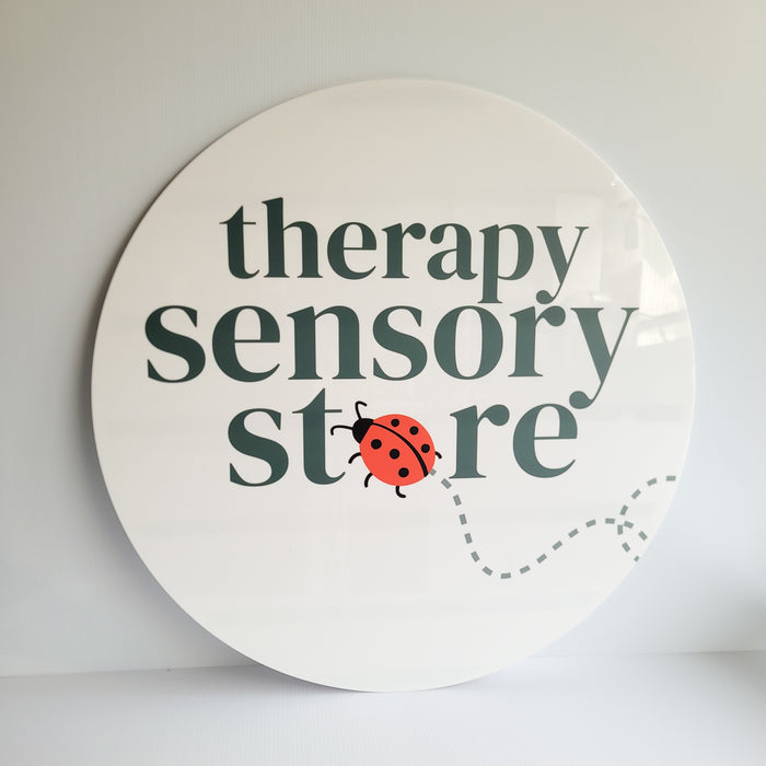 White Acrylic Circle Sign | UV Printed | Custom Design | Assorted sizes - 100mm - 900mm