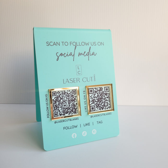 Social Media Business Sign | QR Code - Fully Customisable | UV Printed - Double Sided | 3 sizes