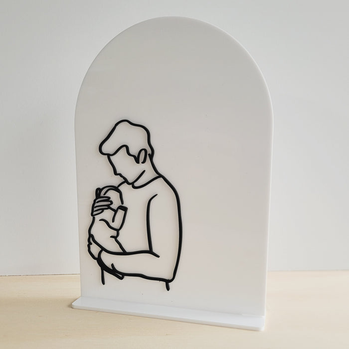 Daddy & Baby Line Art | Fathers Day