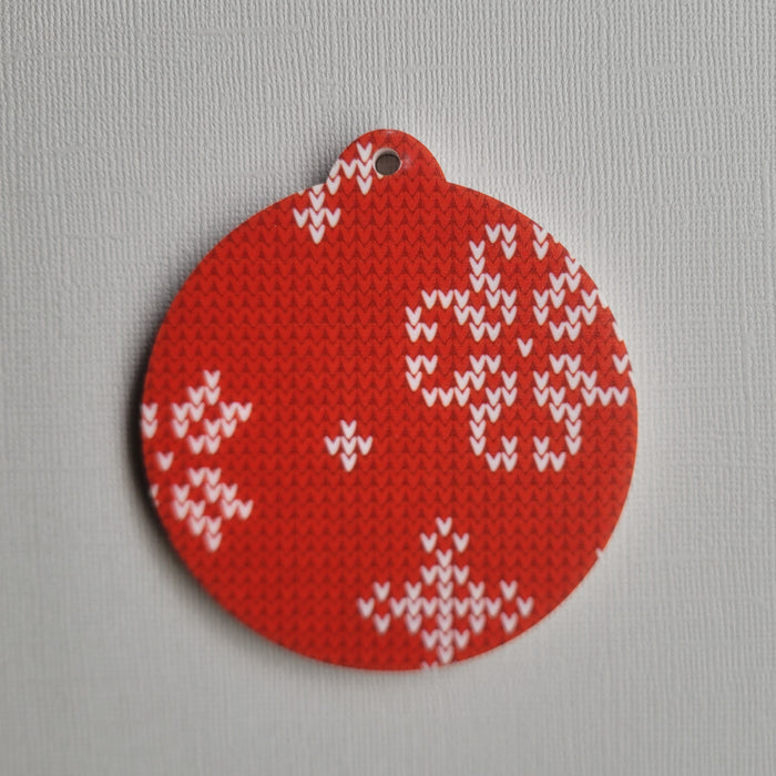 Christmas Baubles - Knitted (Red)