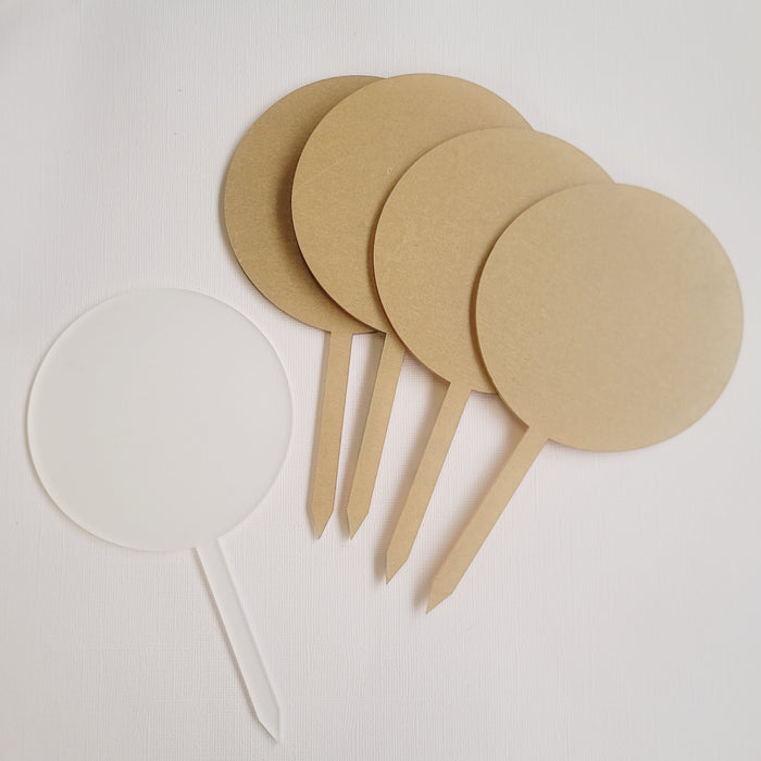 100mm Cake toppers Frosted White - 5 pack - LIMITED