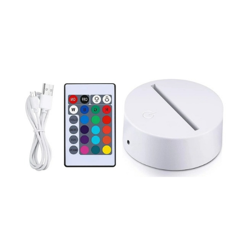 LED Light Base + Remote - White round — Laser Cut Blanks
