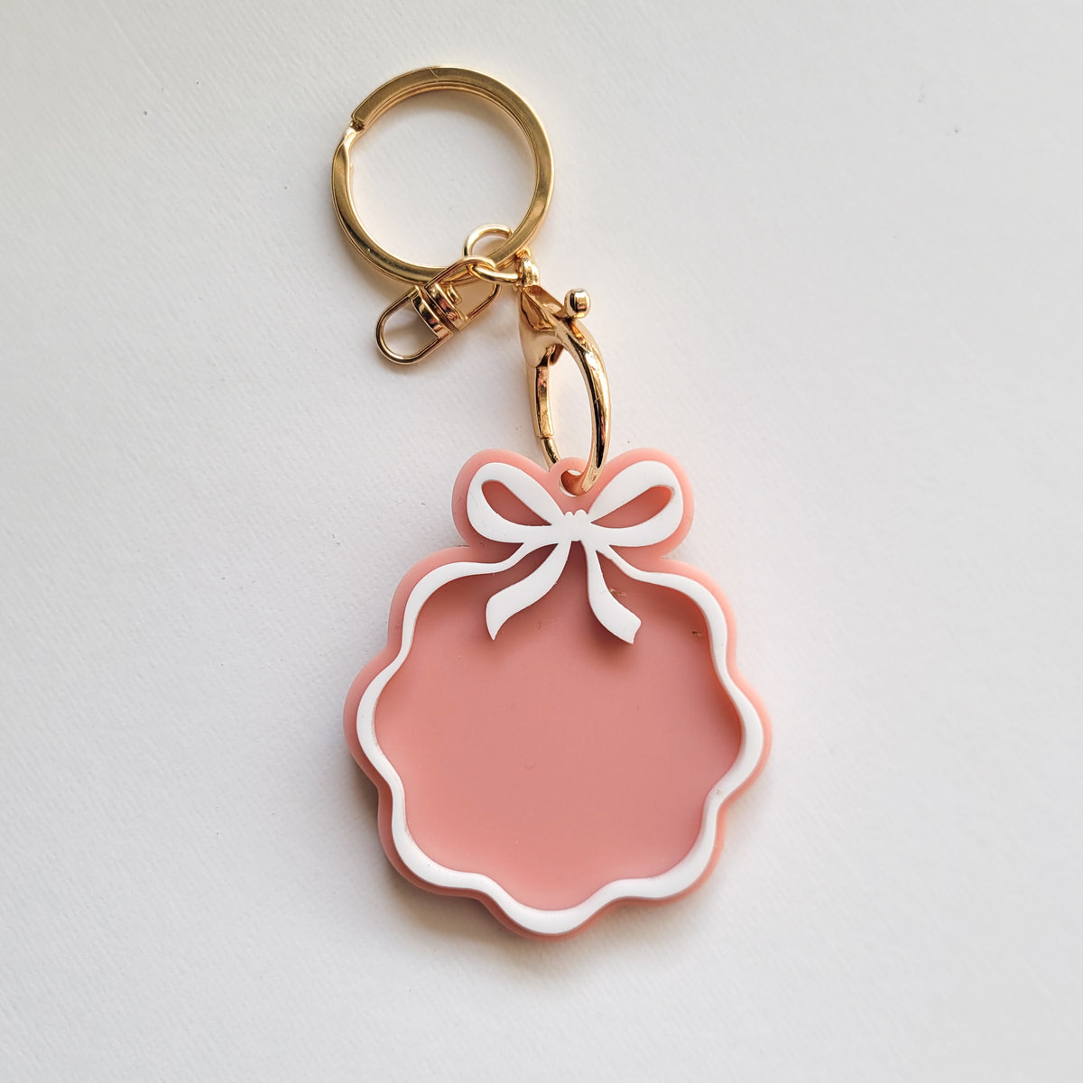 Ribbon + Bow Double Layer Keyring / Bag Tag - 2 sizes — Laser Cut Blanks