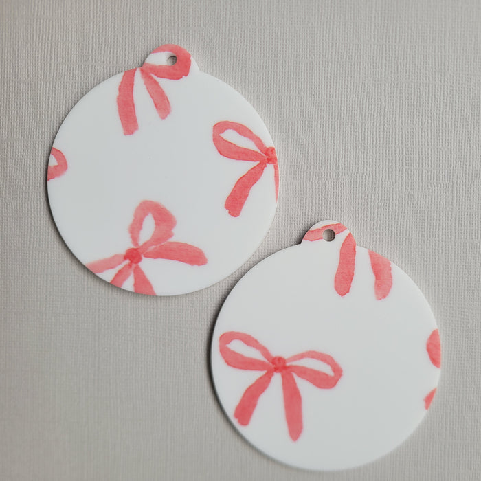 Christmas Baubles - Pink Bows