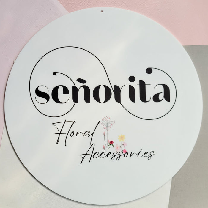White Acrylic Circle Sign | UV Printed | Custom Design | Assorted sizes - 100mm - 900mm