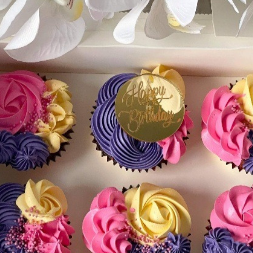 Custom Engraved Cupcake Topper - Disk