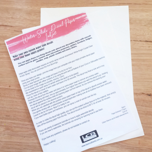 Waterslide Decal Paper - Inkjet Printer