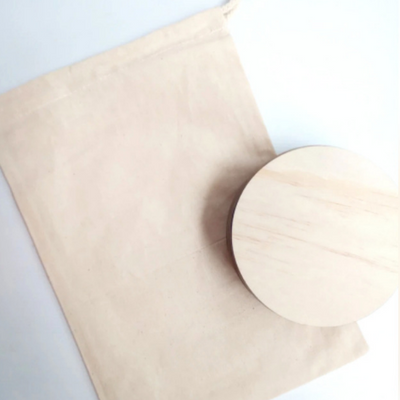 Timber 100mm Milestone Disks + Calico Bag - Plywood