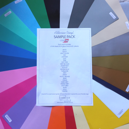 Oracal 651 Adhesive Vinyl Sample Pack - A4 sheets — Laser Cut Blanks