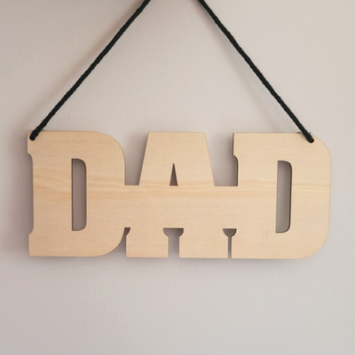 DAD Hanging Sign + Black hanging cord