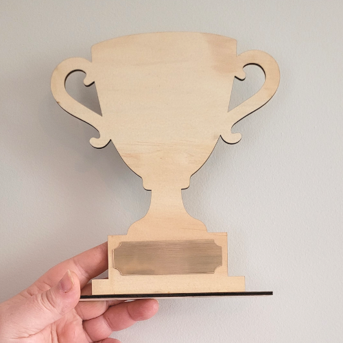 Trophy + Base - with engraving plate