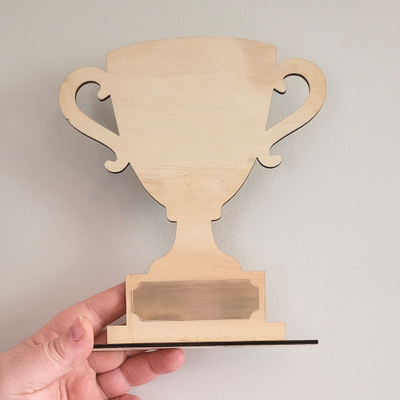 Trophy + Base - with engraving plate