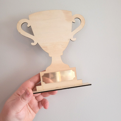 Trophy + Base - with engraving plate