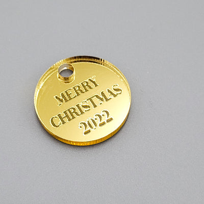 Engraved Merry Christmas disk (5 or 20 pack)