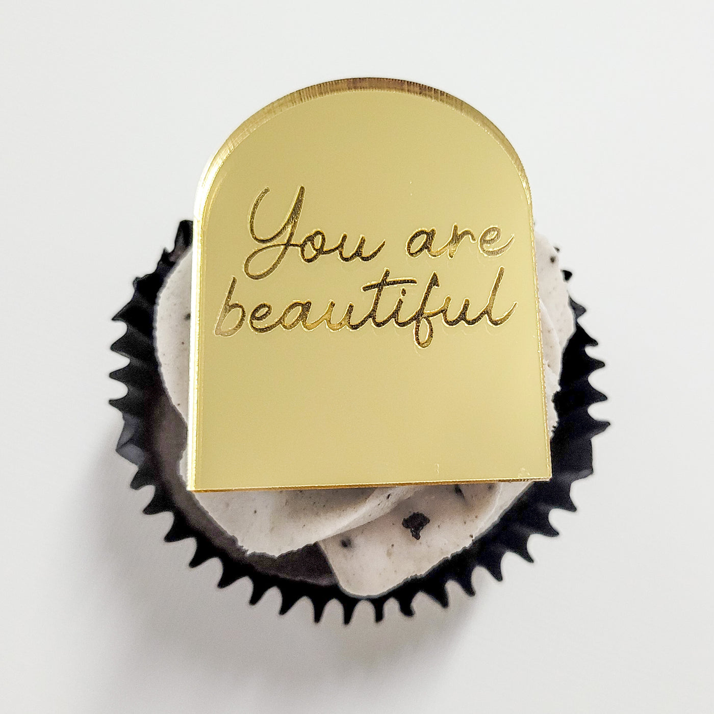 Custom Engraved Cupcake Topper Plaque - Arch