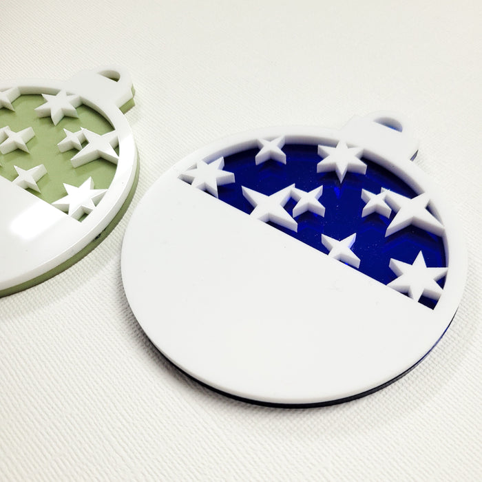 Acrylic | Double Layered Christmas Bauble | Stars