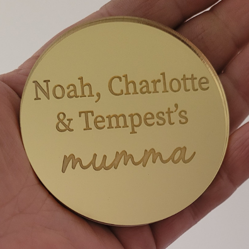 Mother's Day Engraved Double Layer Name Badge - Mumma Script