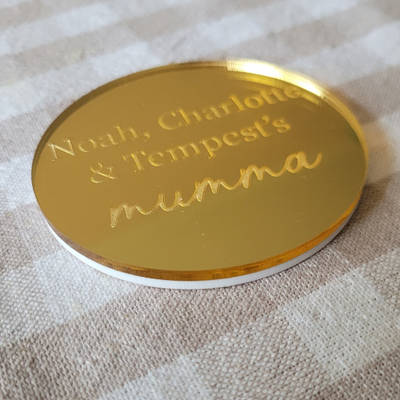 Mother's Day Engraved Double Layer Name Badge - Mumma Script