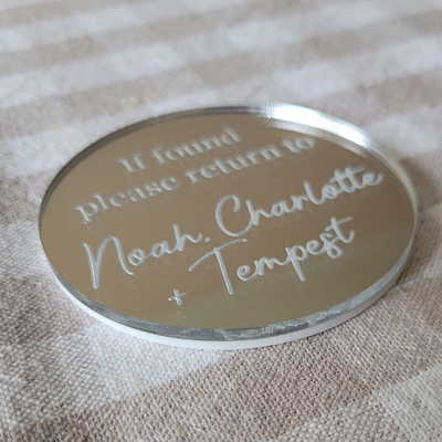 Mother's Day Engraved Double Layer Name Badge - If found please return to