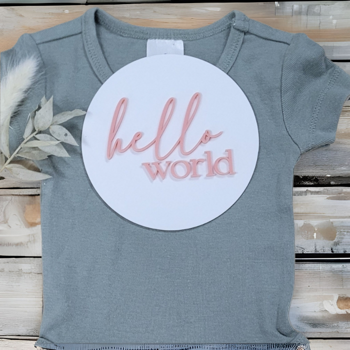 'Hello World' Acrylic Words